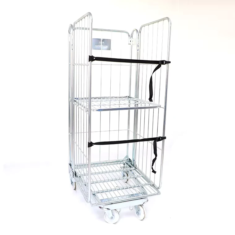 Galvanized Detachable Roll Container Logistic Warehouse Roll Cage Trolley