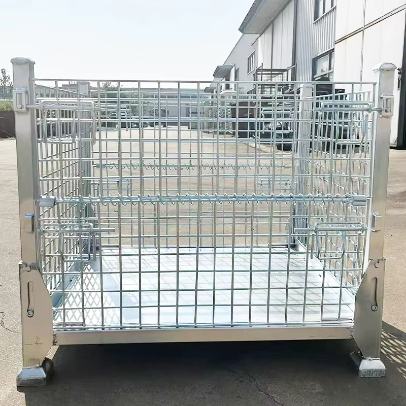 Galvanized Frozen Fish Pallet Cage Wire Mesh Container for Seafood Frozen Food Storage 500-1500kg Capacity Fish Pallet Cage