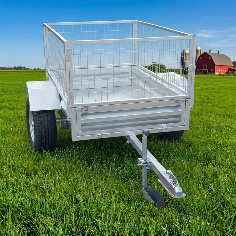 Galvanized Heavy Duty Farm ForestTrailer Box Trailers 5*3 ft Farm Utility Trailer Galvanized Small ATV Utility Trailer