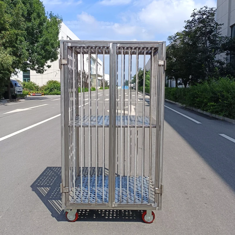 Galvanized Roll Cage Trolley Nesting Metal Storage Cages with Wheels for Durable and Portable Container Storage