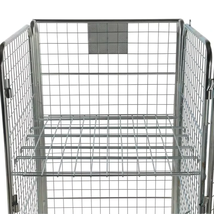 Galvanized Warehouse Cargo Industry Nesting Metallic Logistics Storage Mesh Roll Cages