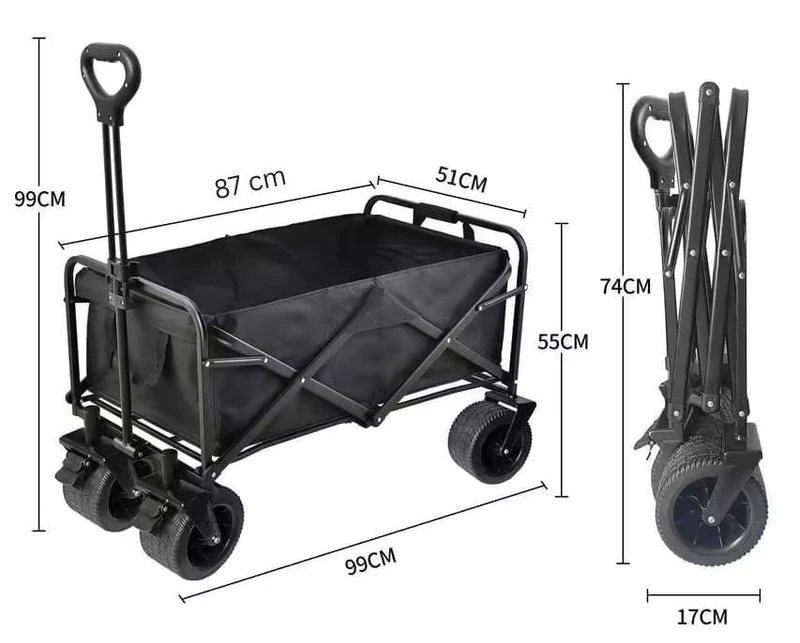 Garden Cart Foldable Carry Trolley Camping Beach Wagon Cart Folding for Outdoor Garden Cart