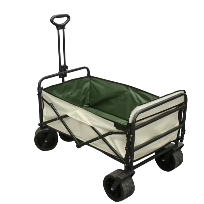Garden Outdoor Camping Foldable Trolley Utility Wagon Beige Portable Hand Trolley Cart
