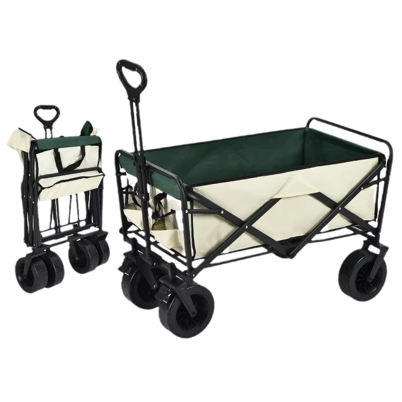 Garden Stroller Outdoor Wagon Trolley Foldable Beach Trolley Utility Camping Hand Cart Portable