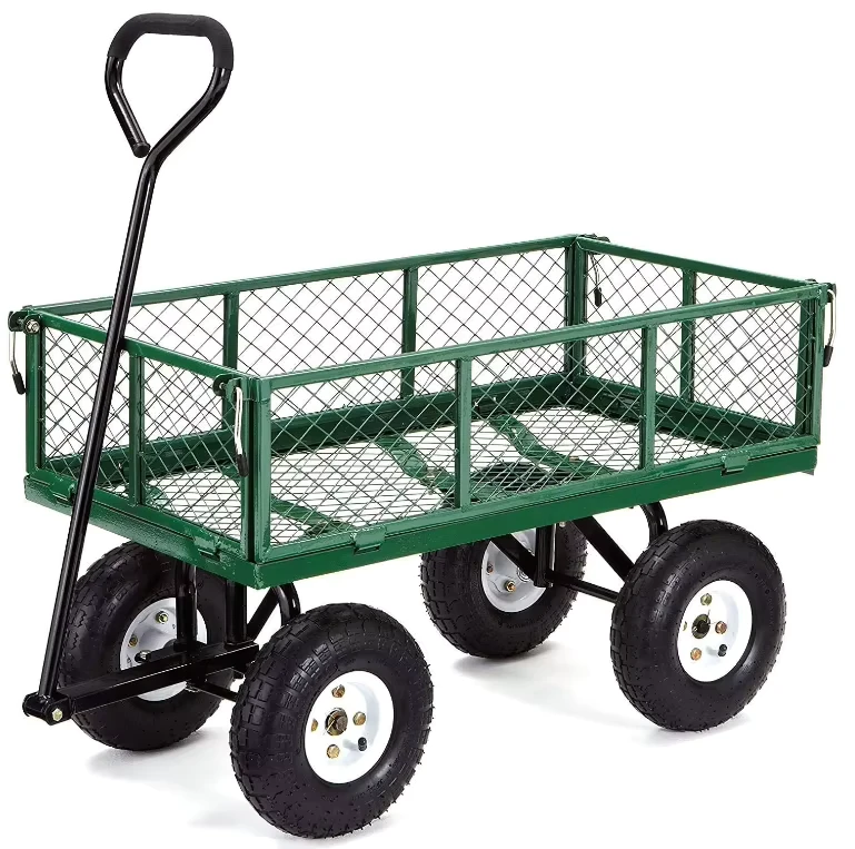 Garden Trolley Cart Heavy Duty Folding Utility Steel Hand Truck Garden Festival Wheelbarrow ATV Bike Trailer