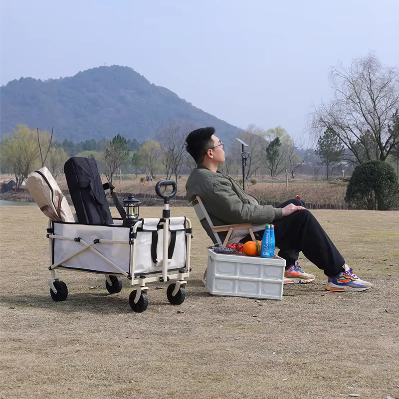 Garden Wagon Folding Cart Outdoor Camping Hiking Travelling Trolley Cart Wagon
