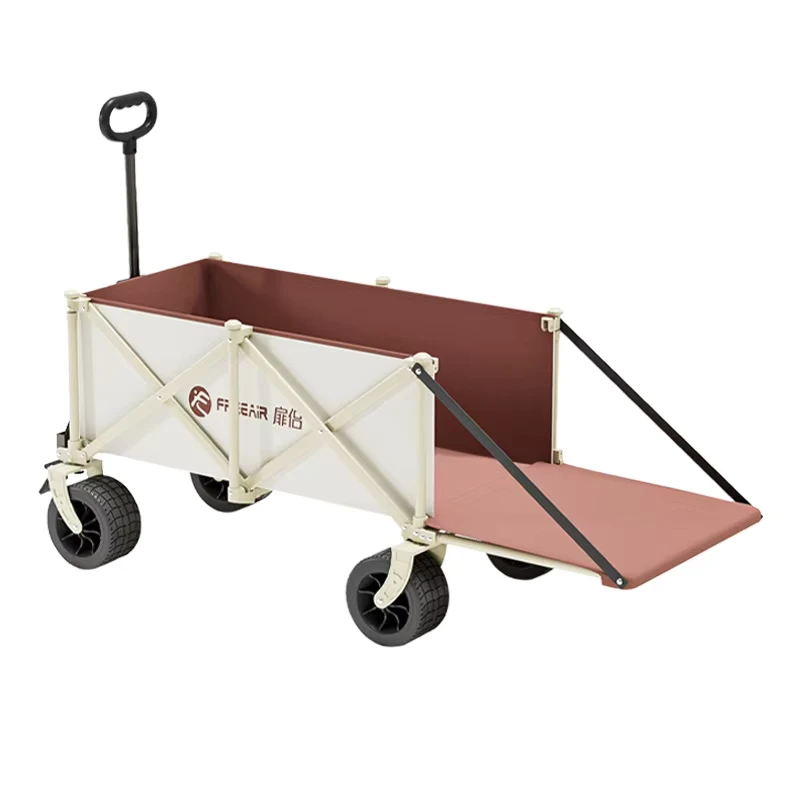 Gatherable Folding Camping Trolley Large Capacity Portable Outdoor Camp Wagon for Travel Picnic Vending