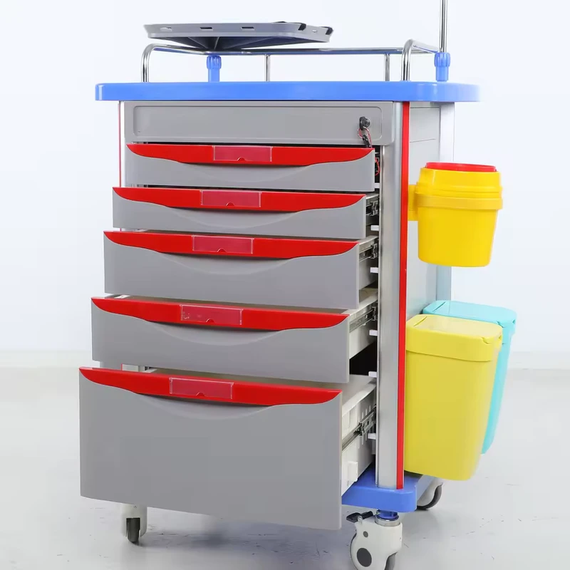 Ginee Medical Direct Deal Medication Crash Trolley for Hospital Nursing Patients Emergency Cart