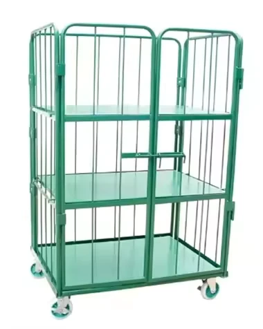 Good Quality Steel Storage Cages on Wheels Supermarket Cage Trolley Rolling Containers 500kg Load Capacity Industrial Use