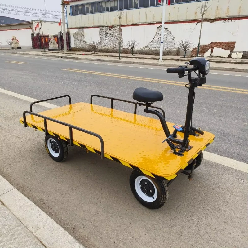 Good Quality Trolley Powered Flatbed Cart Multifunctional 4 Wheel Hand Carts Trolleys for Farm