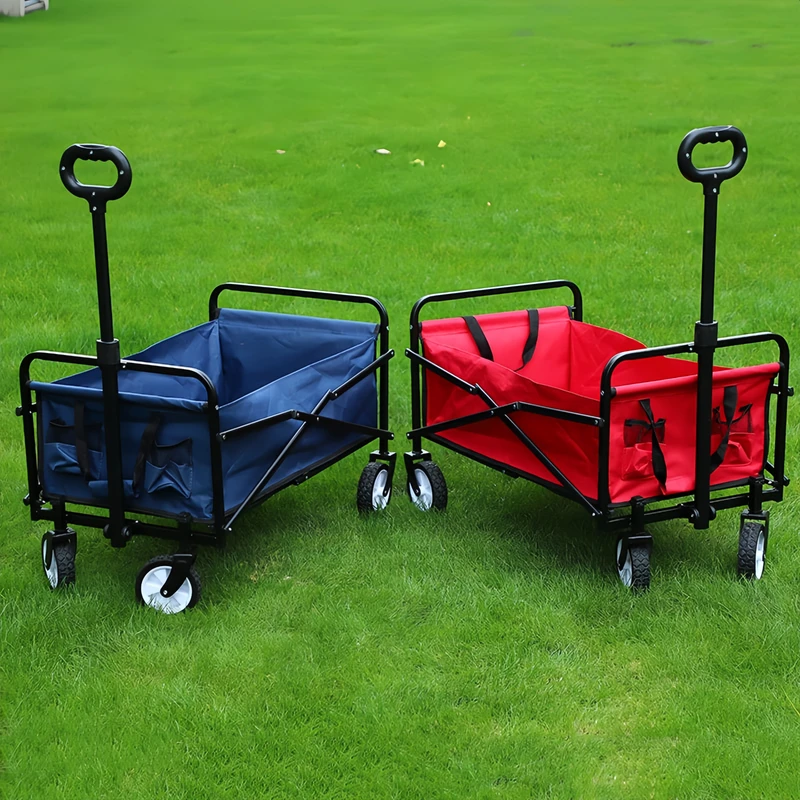 Graphite Black Camping Cart Folding Wagon for Glamping Outdoor Picnic Fashion Garden Trolley Heavy Duty Cart
