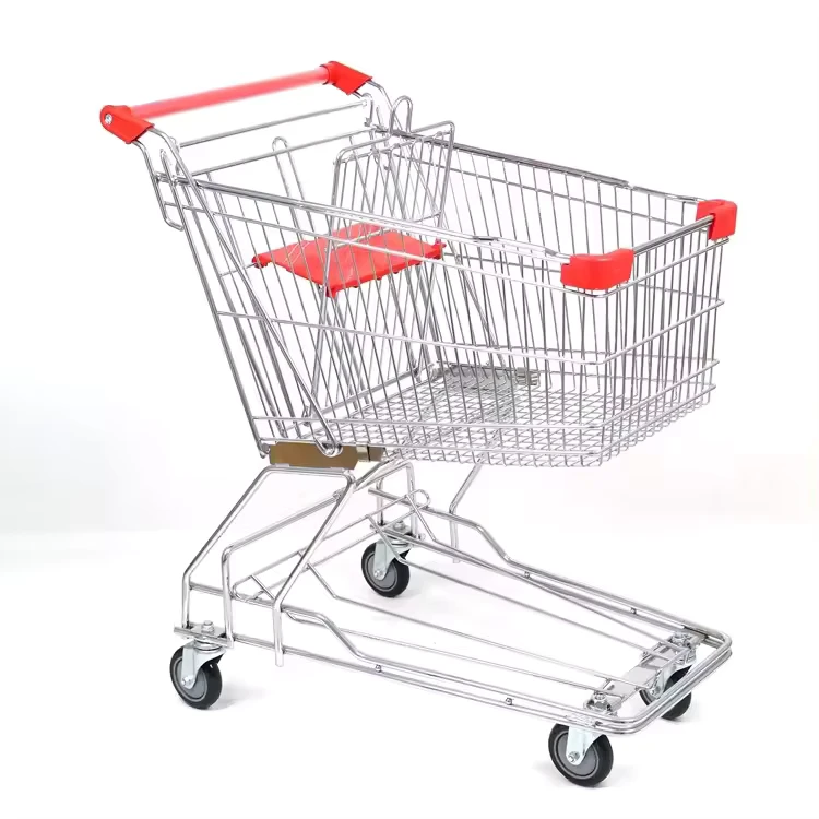 Grocery Made Heavy Duty Super Market Shopping Basket Trolleys Carts with Wheels