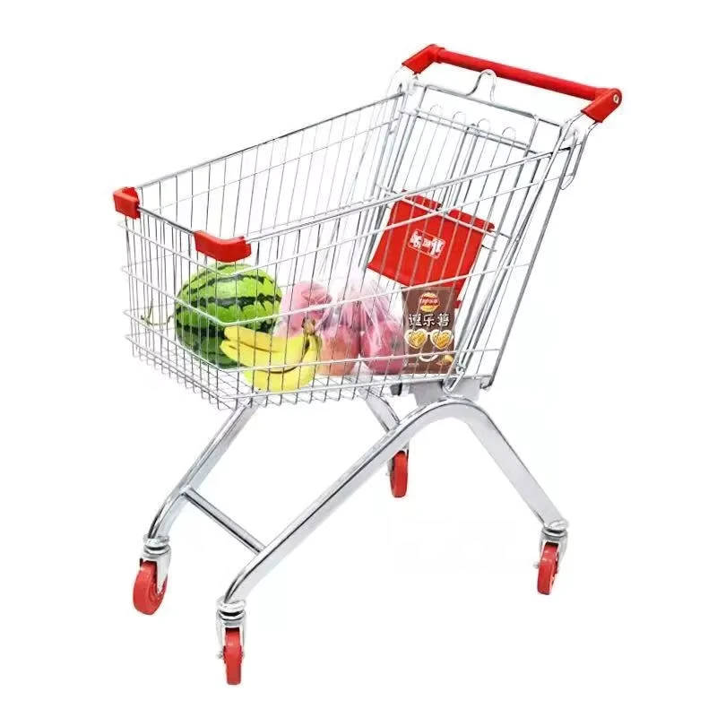 Grocery Shopping Cart Manufacturer Price Four Wheels Metal Supermarket Used Shopping Trolley for Sale
