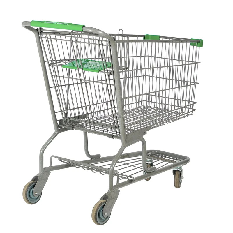 Grocery Shopping Cart Trolley 4 Wheels Supermarket Shopping Trolley Factory Whole Price Shopping Trolleys