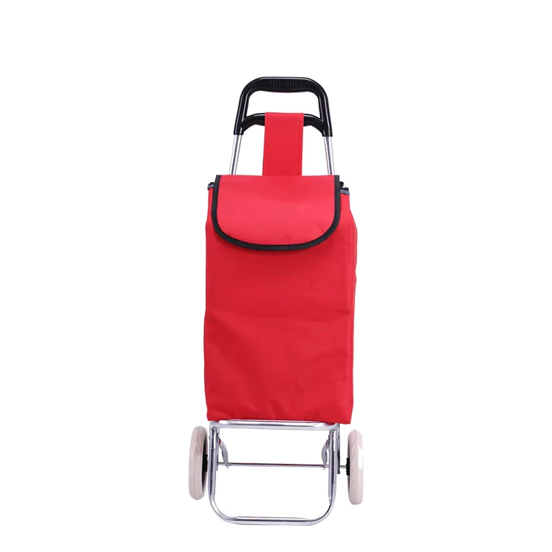Grocery Shopping Cart Trolley Foldable Stair Climbing Metallic Oxford Cloth Two Wheeled Pull Cart Large Capacity Customizable
