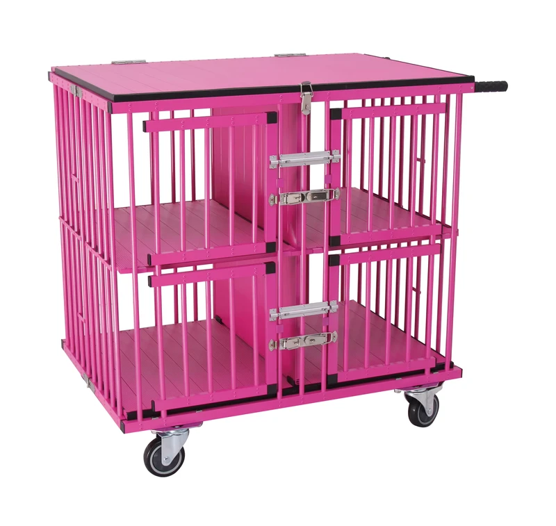 HF Professional Small Pet Cage Movable Cage Trolley Pet Carrier Aluminum Dog Handled Pet Cages