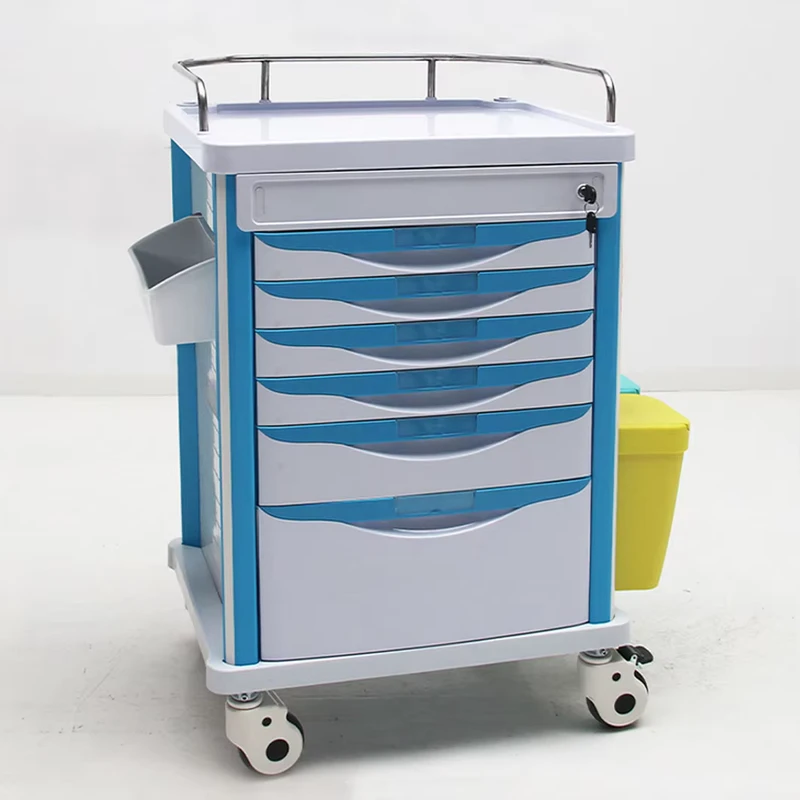 HMT 62512B6 Hospital Trolley Drug Delivery ABS Medical Emergency Treatment Medicine Cart