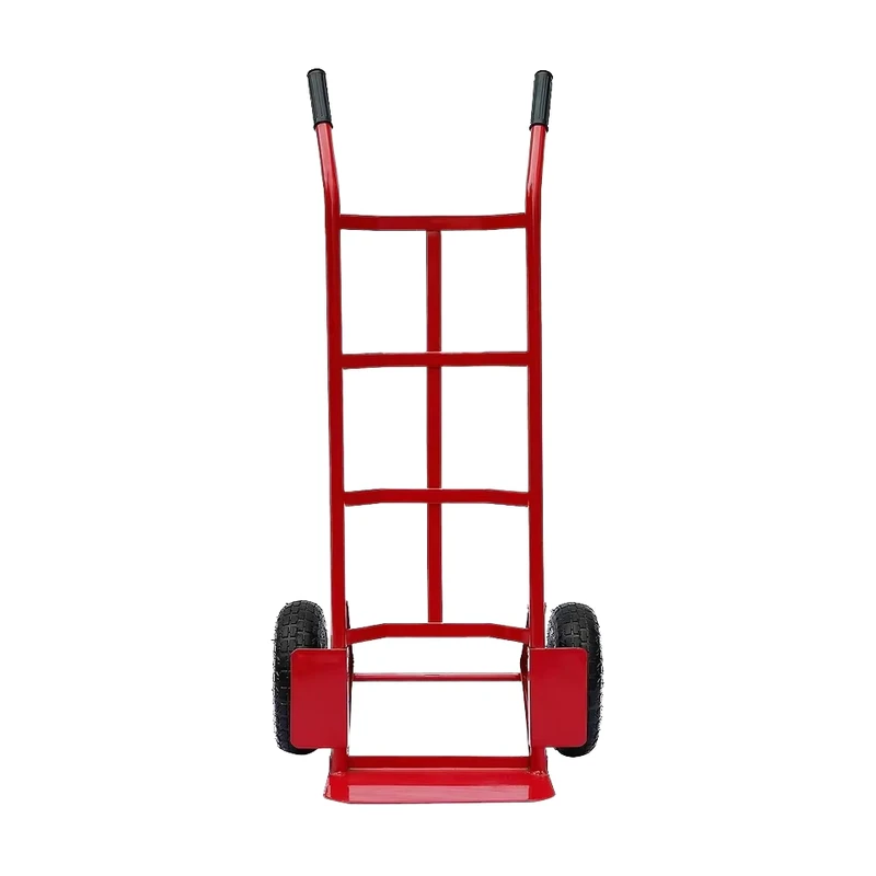 HT 1824 Heavy Duty Steel Folding Hand Truck Dolley Hand Cart Trolley with Load Capacity 250kg 10×3.5 Inch Pneumatic Wheel