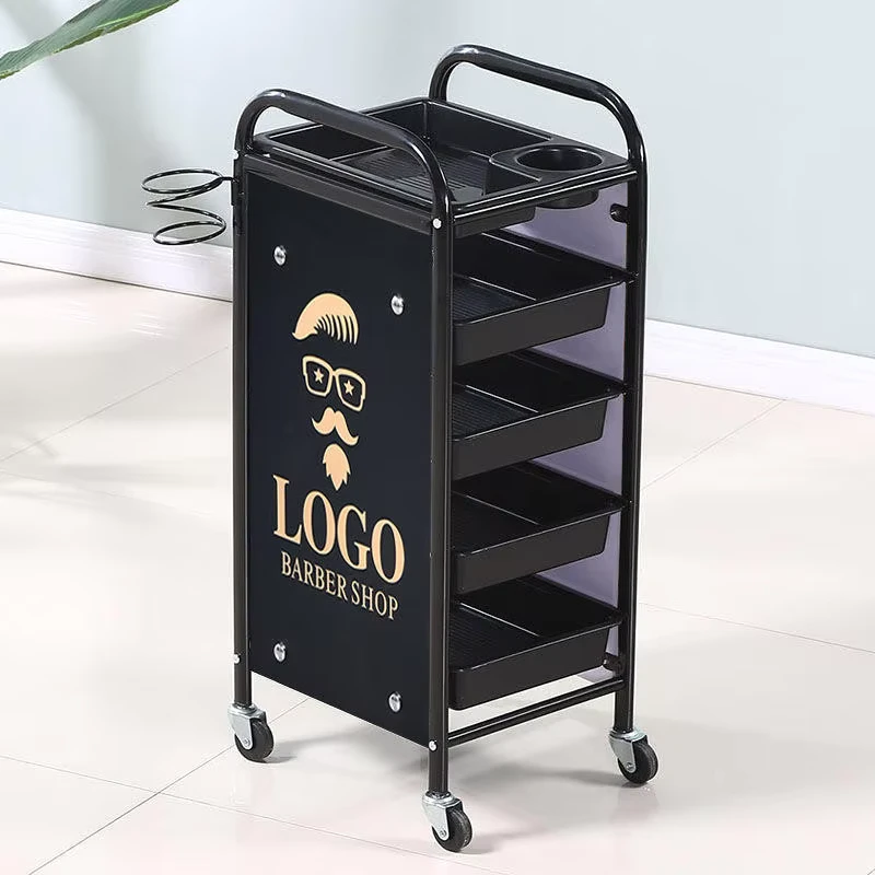 Hair Salon Trolley Special Ironing and Dyeing Tools for Barber Shop Multifunctional Five Layer Bar Car Beauty Salon Trolley
