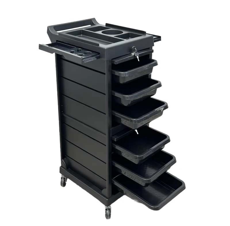 Hairdressing Salon Trolley Cart Barber Supplies Professional High Quality Hairdressing Hair Rolling Storage with Wheels Lock