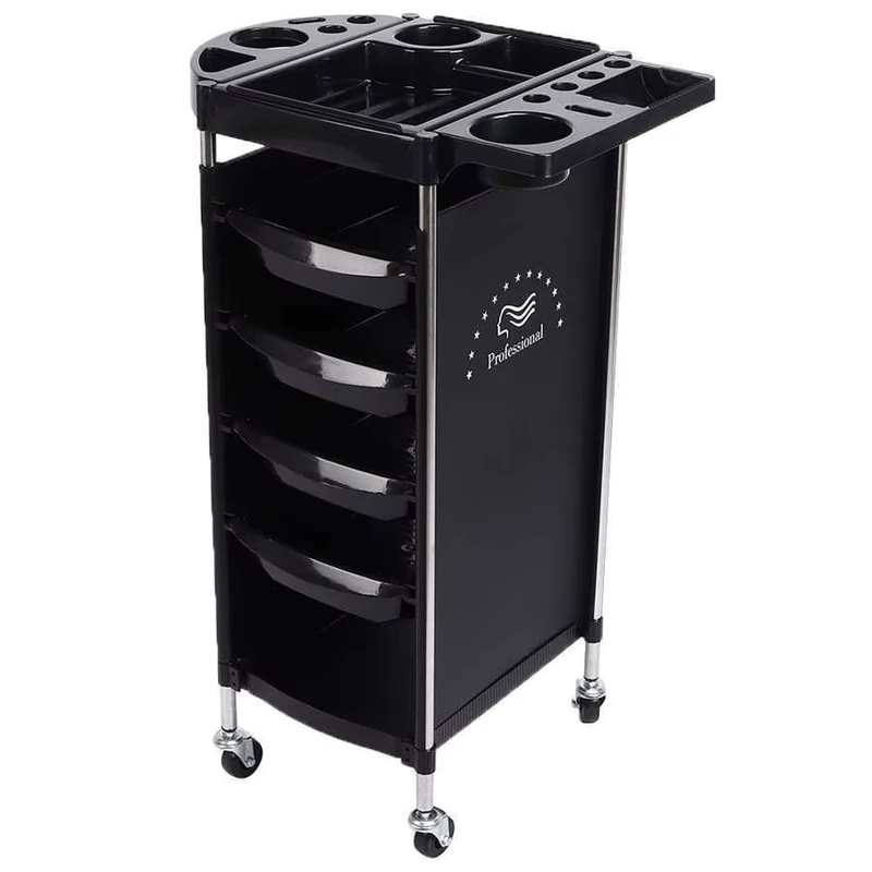 Hairdressing Tool Salon Trolley Hair Coloring Storage Cart With Wheel Hair Dryer Holder with Drawers