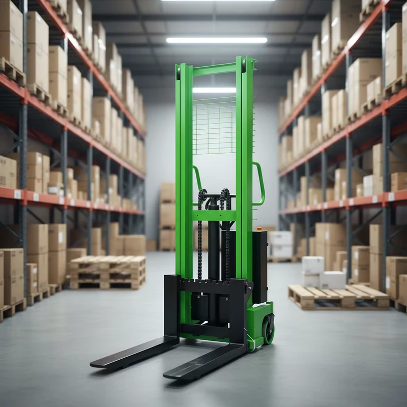 Half electric Stacker 2 ton Electric Lifting and Manual Push pull Movement Pallet Stacker Forklift