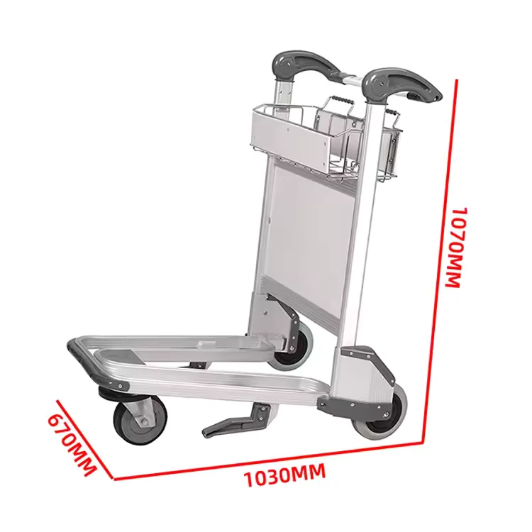 Hand Brake Airport Trolley Ground Transport Service Airport Luggage Trolley Carts
