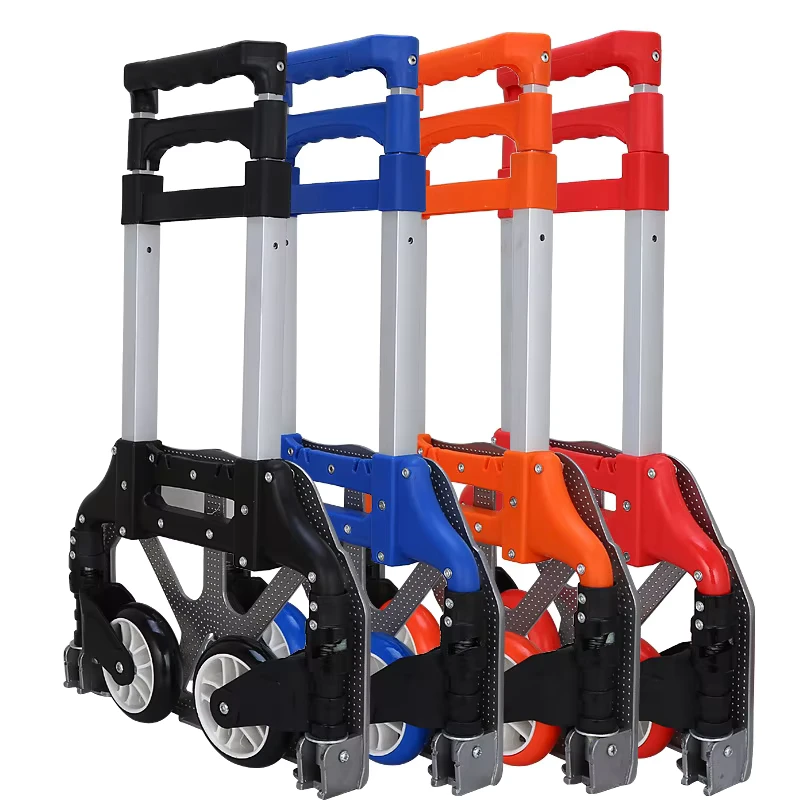 Hand Carts & Trolleys Stainless Steel and Aluminum Hand Cart Trolley Foldable Black Platform with GS Certification