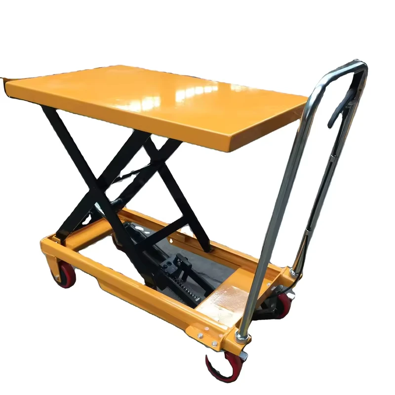 Hand Lift Table PT200 Hydraulic Lifter with Caster Manual Lift Table with Conveyor Hand Scissor Lift Trolley