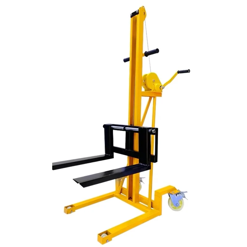 Hand Operated Lifter Manual Winch Stacker Manual Mini Forklift