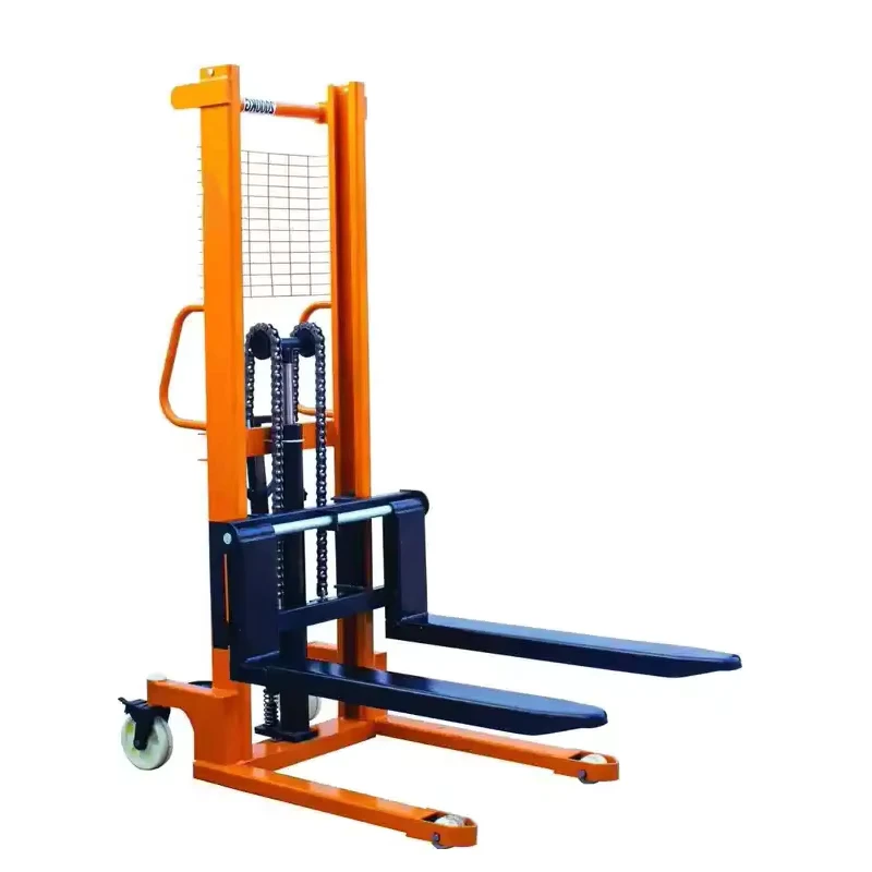 Hand Pallet Lifts Forklift 2ton Lifting Hight 1.6m Standard Manual Hydraulic Manual Self Loading Stacker with Adjustable Forks