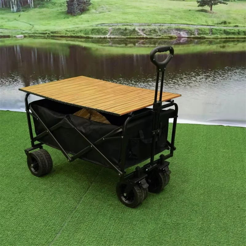 Hand Pulled Clustered Camping Vehicle Folding Camping Cart Wagon