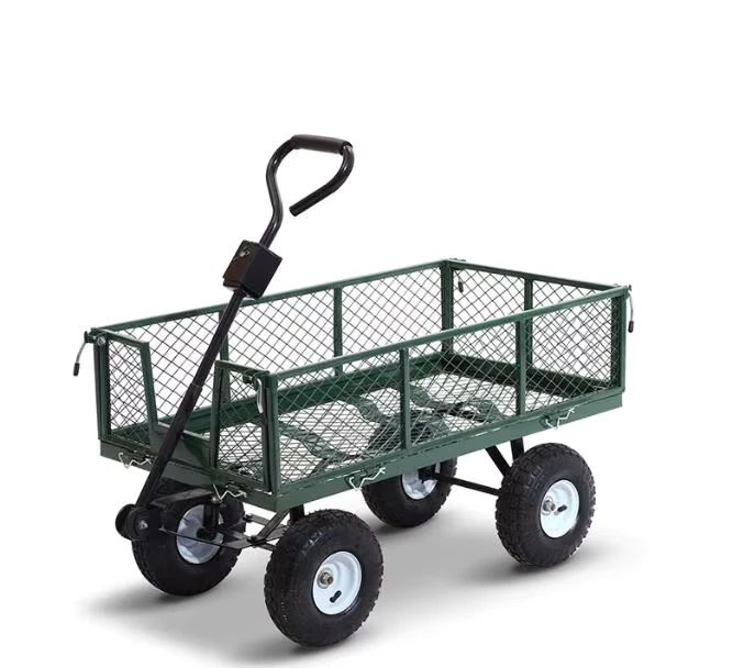 Hand Push 4 Wheel Garden Wagon Tool Cart