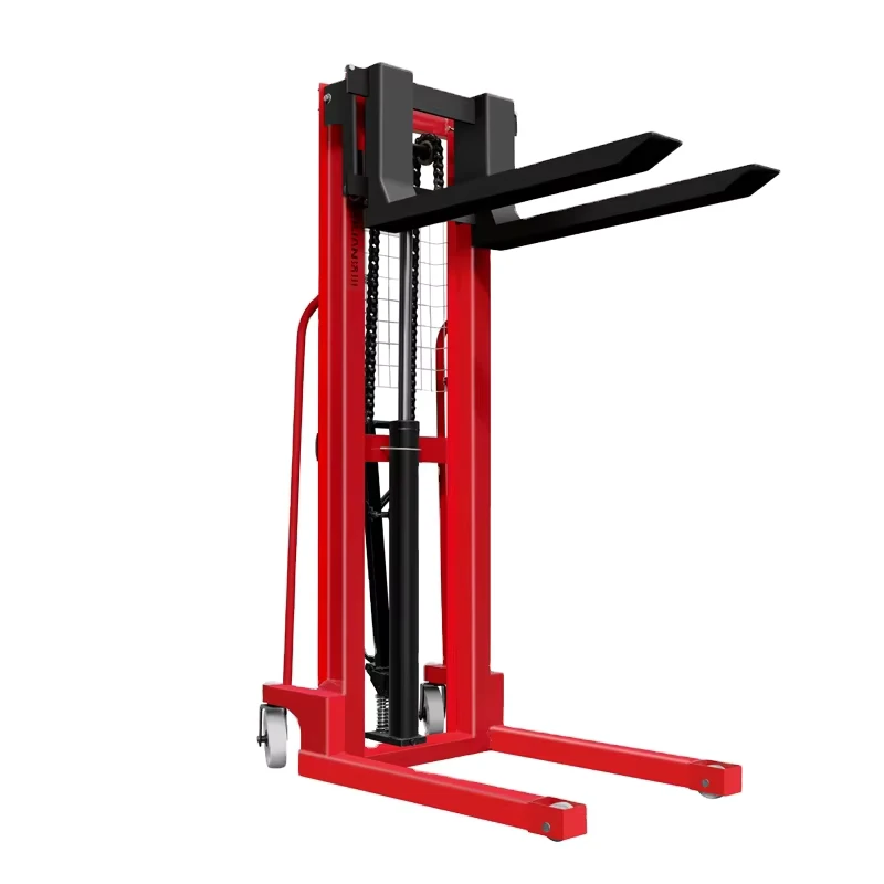 Hand Small Manual Stacker Truck Lift Forklift 1 Ton Pallet Stacker with 1 Year Warranty