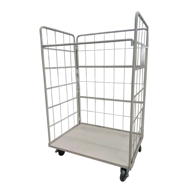 Hand Trolley Roll Container Warehouse Logistic Cargo Cart with 4 Wheel Easy Folding Steel 800*800*1600mm Logistic Cart