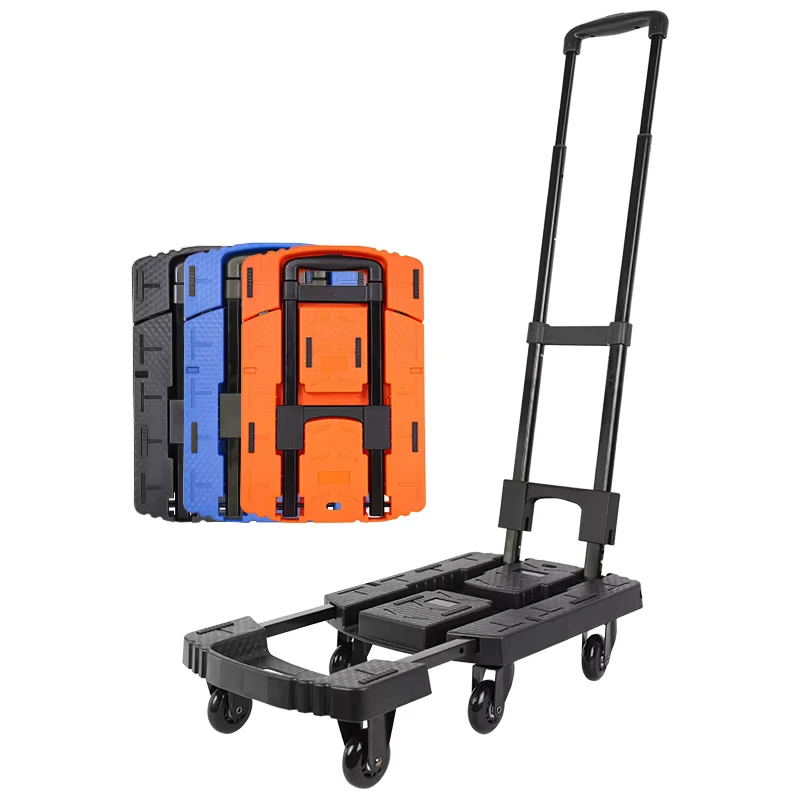Handcart Outdoor Easy Folding Handling Trolley Portable Extensible Small Push Cart Hand Truck Trolley