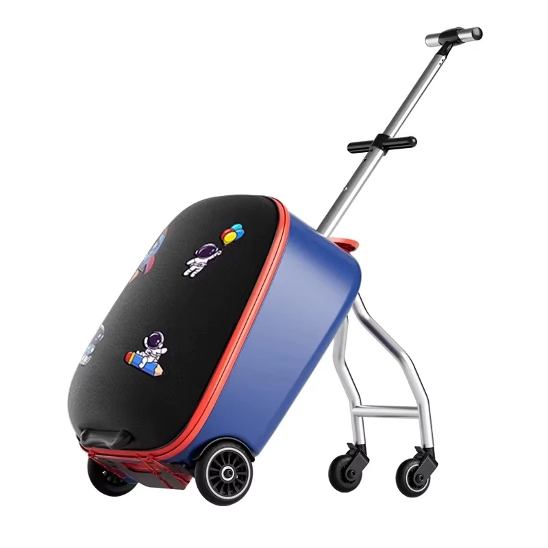 Hard Shell Kids Suitcase Travel Luggage Release Hands Carry on Trolley with Kid’s Stroller Children’s Kids Ride on Luggage