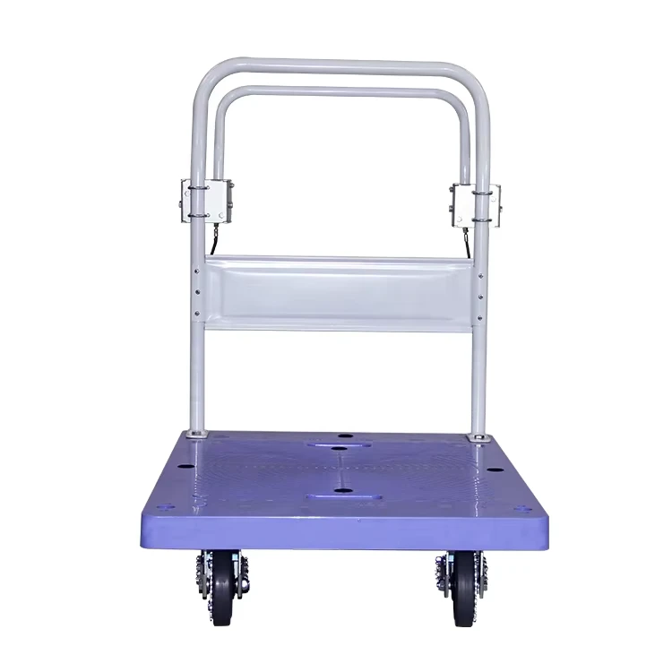 Heavy Capacity Four-Wheel Platform Hand Braked Trolley with 4 Inch Swivel Casters