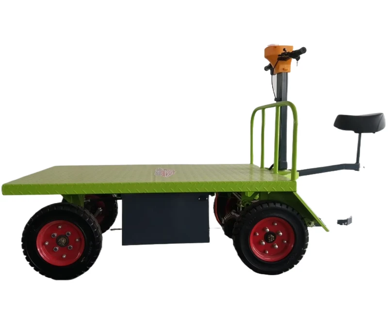 Heavy Duty 4 Wheel Electric Utility Cart with Steel Wire Mesh Garden Wagon Trolley with Removable Sides New Condition