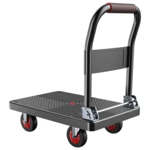 Heavy Duty 450 900kg Steel Hand Cart & Trolley with Four Wheel Foldable Platform Design for Warehouse Shopping & Storage Use