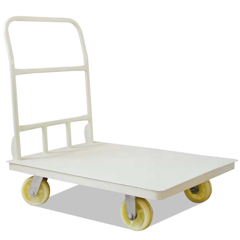 Heavy Duty 500KG Steel Hand Push Carts Truck Platform Trolley Four Wheel for Wearhouse