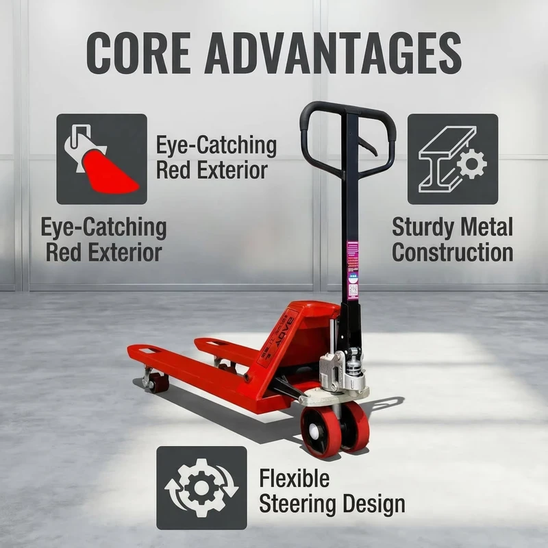 Heavy Duty 500kg Capacity Steel Construction Hand Pallet Truck for Warehouse and Factory Material Handling