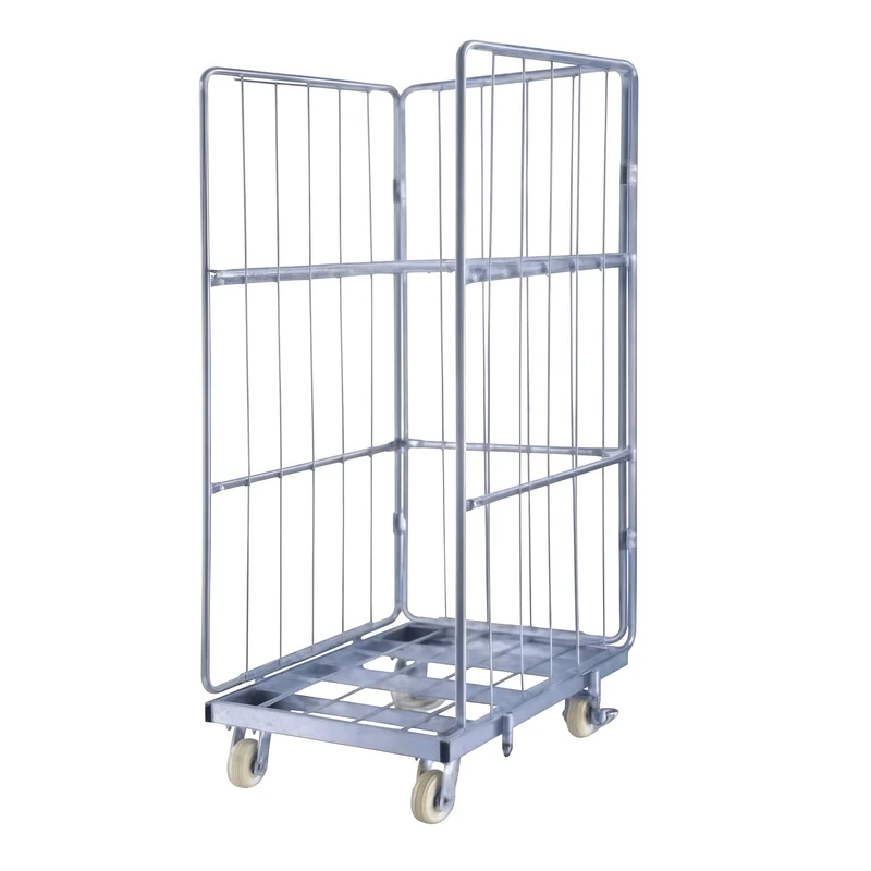 Heavy Duty 500kg Steel Wire Shelf Cage Trolley 680*800*1750mm Four Wheel Powder Coated OEM ODM Logistic Cart