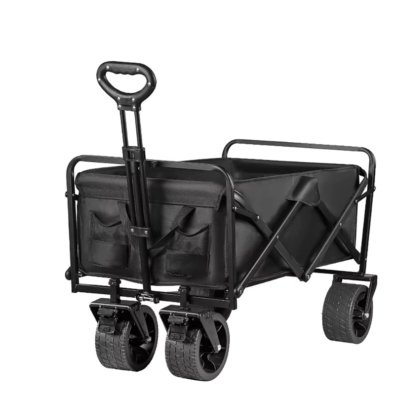 Heavy Duty 500lbs Portable Steel Folding Cart Outdoor Picnic Trolley Wagon Cart with Stall for Camping
