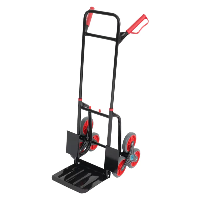 Heavy Duty 6 Wheel Platform Stair Climbing Hand Trolley Foldable Metal Frame OEM Cargo Cart