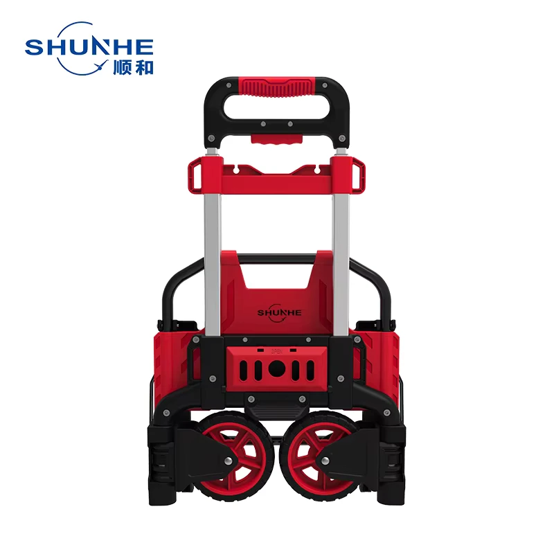 Heavy Duty 60KG Portable PP Folding Shopping Cart Aluminum Grocery Trolley and Hand Trucks OEM