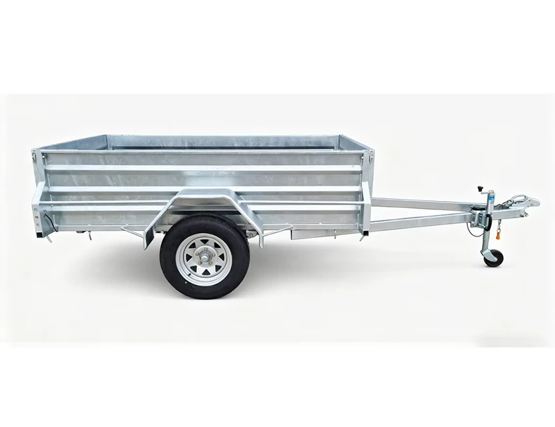 Heavy Duty 7x4ft Utility Box Trailer with Dump Cart Galvanized Steel Construction for ATV and Farm Tractor Energy Saving