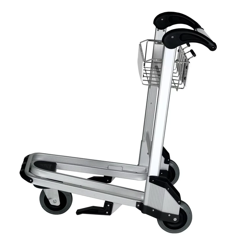 Heavy Duty Airport Baggage Trolley Cart With Brake Features