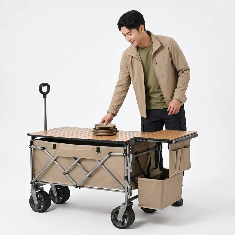 Heavy Duty All Terrain Large Capacity Portable Collapsible Outdoor Garden Shopping Beach Utility Camping Folding Wagon