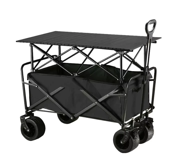 Heavy Duty Capacity Beach Wagon Collapsible Utility Cart Outdoor Trolley Portable Garden Camping Shopping